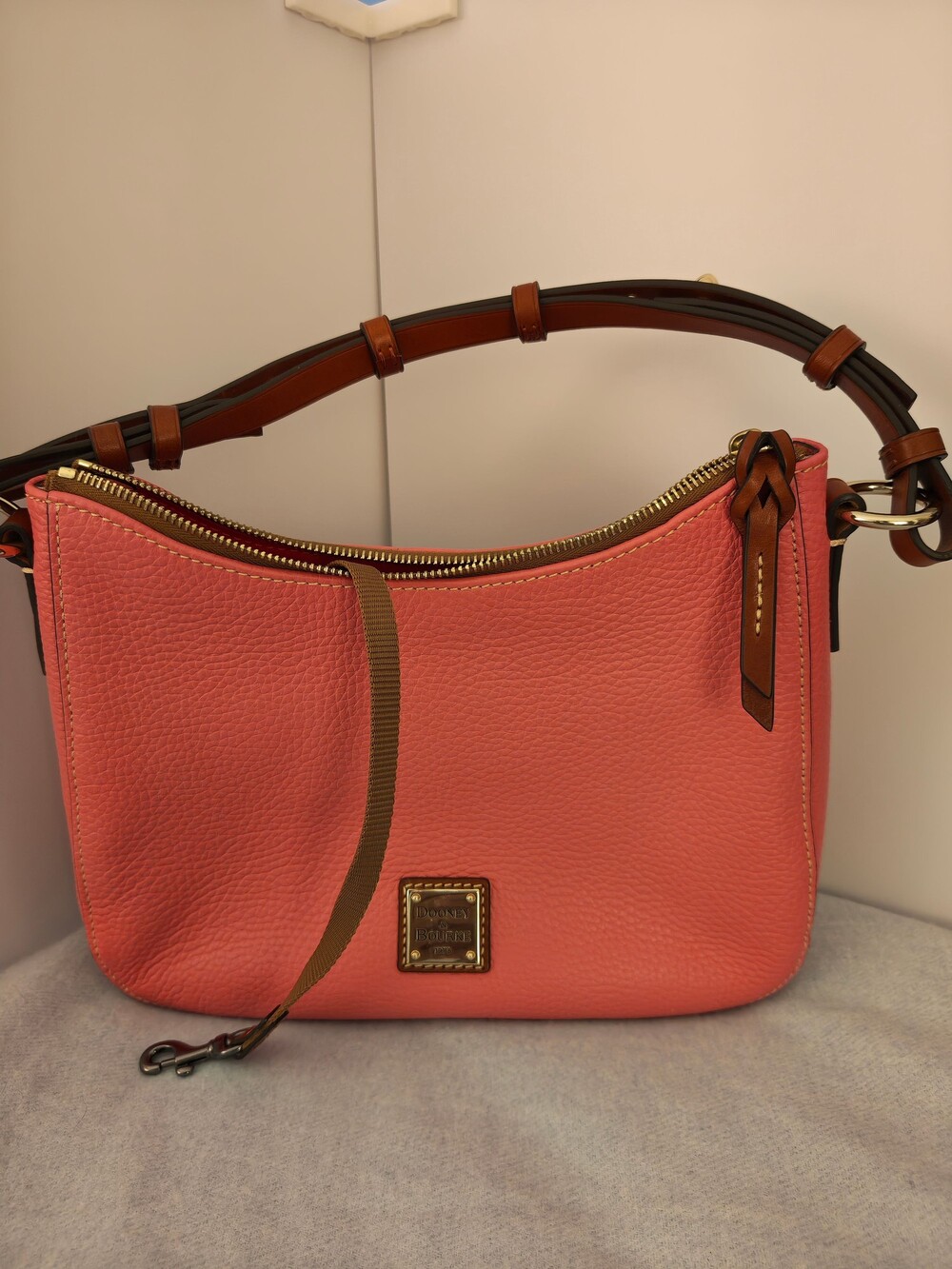 Dooney & Bourke Coral Leather Shoulder Bag with Adjustable Strap
